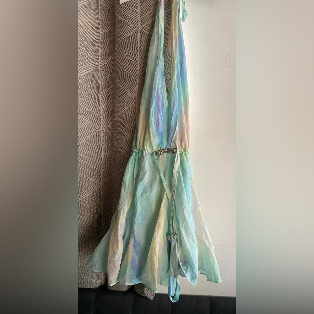 Maje Riciel Halter Mini Dress Backless Tie-Dye Multicolor Sz 34 US XS NWT - Picture 4 of 16